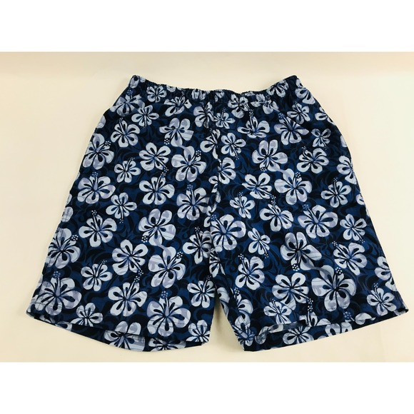 Old Navy Other - Old Navy Shorts Women's Size Small Navy Blue Floral Swim Trunks Lined Drawstring